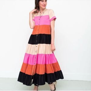Dixie Collection Stripe Color Block Maxi
Dress(Size Small)